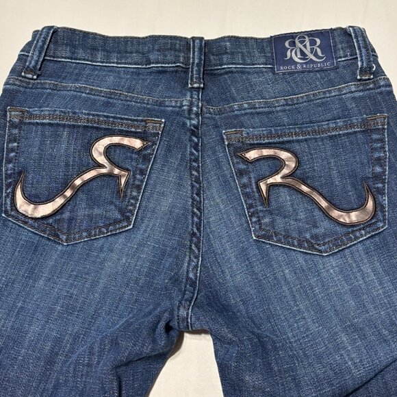 Rock‎ & Republic Kasandra Jeans Women’s 2L Dark Wash Bootcut Stretch Denim Long - Picture 7 of 16